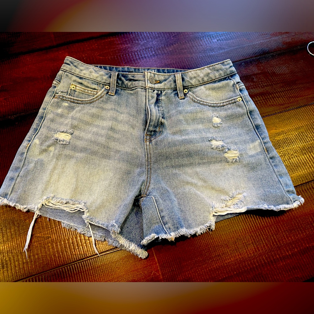 Denim Distressed Jean Shorts